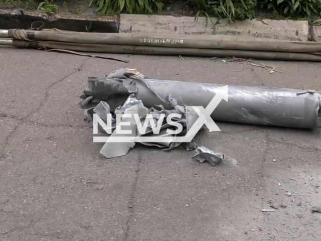 At the scene where Ukrainian shells killed a five-year-old child in Makiivka, Ukraine on 5th of May 2022. Note: Picture is a screenshot from a video (@unmdnr/Newsflash)