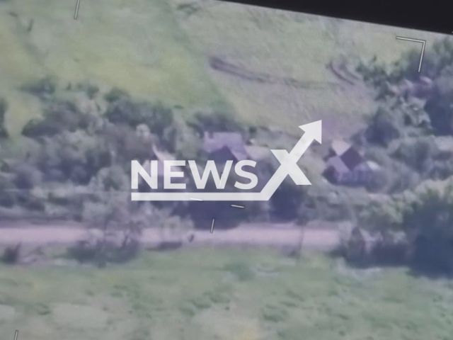 Artillery of the Peoples Militia of the DPR strikes enemy positions pointwise with help of unmanned aerial vehicles in June 2022. Note: Picture is a screenshot from a video (Press Service of the UNM DPR/Newsflash)