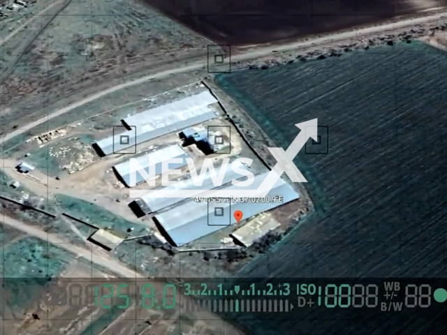 Ukrainian defenders destroyed a modern Russian communication station In the Kharkiv region in June 2022.  Note: This picture is a screenshot from the video (@spravdi/Newsflash).