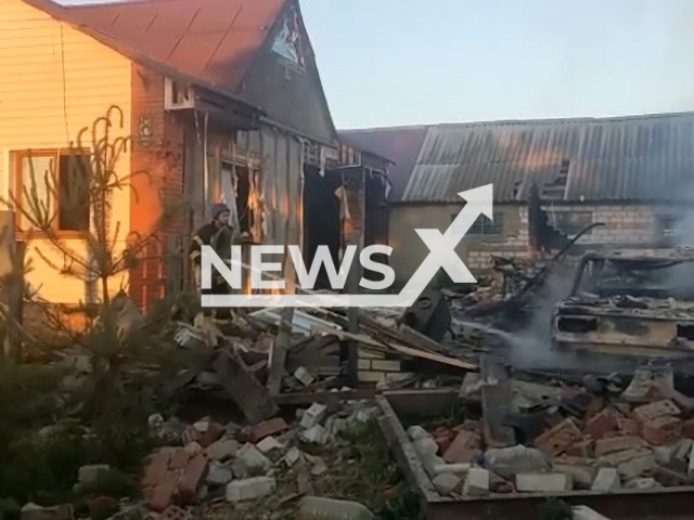 Rescuers and Firefighters eliminated fires from the Russian Shelling of civil Targets in the cities and villages of Ukraine. Note: Picture is a screenshot from a video (SES of Ukraine/Newsflash)