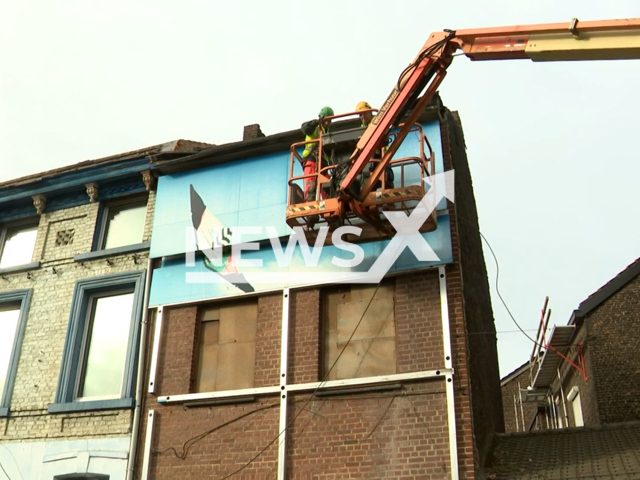 The house of Marc Dutroux, 65,  murderer and child molester, where several victims were held and killed, in Charleroi, Belgium, is being demolished in June, 2022.  Note: Photo is a screenshot from a video. (Newsflash)