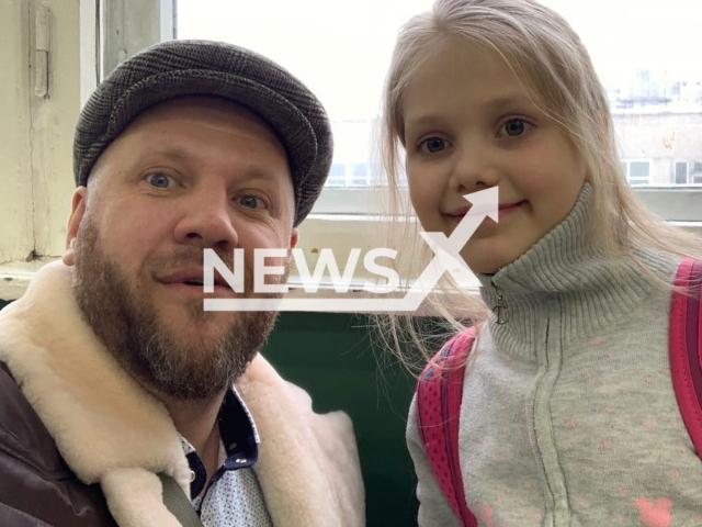 Andrey Brezgin (left) was detained for allegedly killing her daughter (right) in Sverdlovsk, Russia, on 5th June 2022. Note: Private picture (@batyamoget/Newsflash)