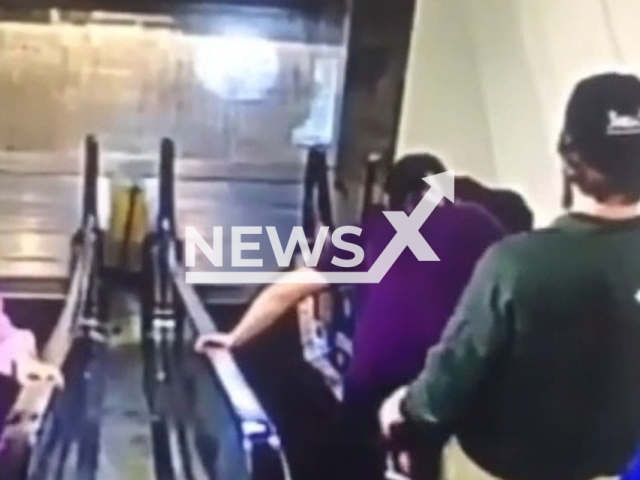 MMA fighter Sharabutdin Magomedov was filmed beating a man for allegedly kissing his girlfriend in public in a shopping centre in Makhachkala in Dagestan, Russia. Note: Picture is a screenshot from a video (Newsflash)