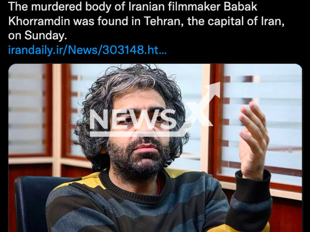 Babak Khorramdin, 46, an Iranian director and writer, was murdered by his parents in Ekbatan, Tehran, in Iran on 15th May 2021. Note: Picture is a screenshot from a post (Newsflash)