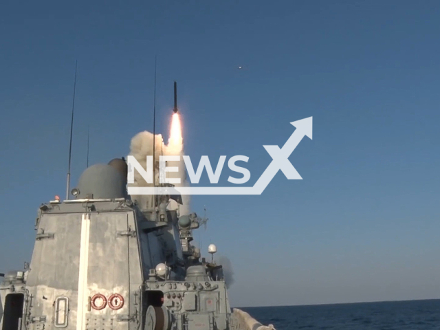 The launch of Kalibr missiles at military facilities in Ukraine in June 2022. Note: Picture is a screenshot from a video (Ministry of Defense of Russia/Newsflash)