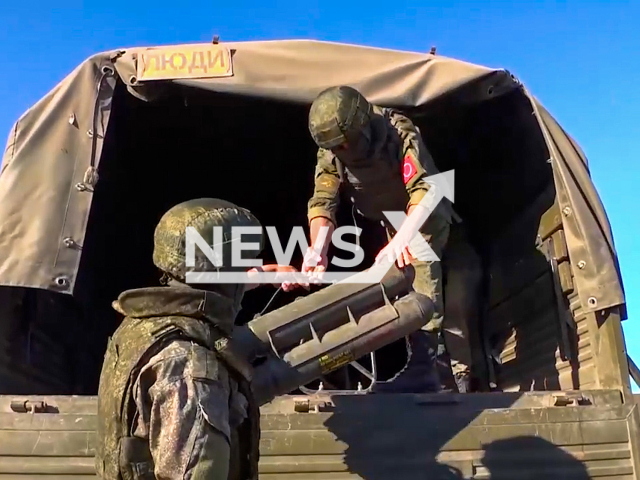 Russian military personnel shows captured weapons hastily abandoned by the retreating units of the Armed Forces of Ukraine. Note: This picture is a screenshot from the video (Ministry of Defence of the Russian Federation/Newsflash).