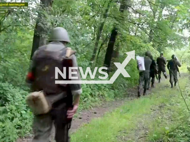 Units of the People's Militia of the LPR continue to destroy the positions of the Armed Forces of Ukraine, in Ukraine. Note: Picture is a screenshot from a video (@millnr/Newsflash)