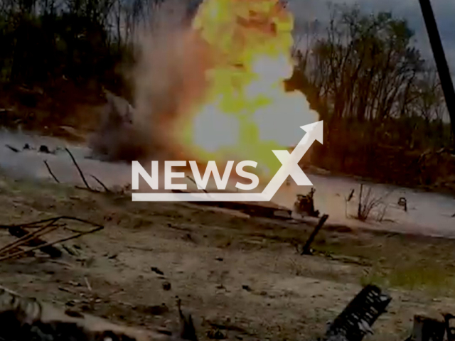 Ukrainian special forces claim that they blew up a Russian pontoon crossing in the Luhansk region in Ukraine
Note: This picture is a screenshot from the video.
(@usofcom/Newsflash)