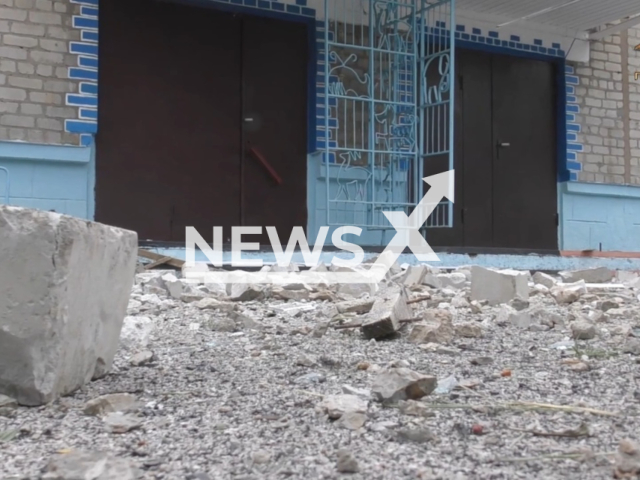 Description: At the scene where Ukrainian forces shelled a school for visually impaired children on the 15th of June, 2022 in Horlivka, Ukraine. Notes: Photo is screen from video(@nm_dnr/Newsflash)