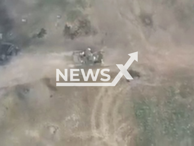 The 10th Mountain Assault Brigade have shared the destruction of a Russian tank in Ukraine. Note: Picture is a screenshot from a video (@10brygada/Newsflash)