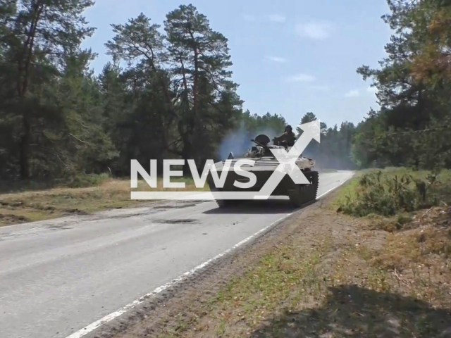 Combat work of the People's Militia of the LPR during Ukrainian forces attempt to break through their positions in Ukraine. Note: Picture is a screenshot from a video (@millnr/Newsflash)