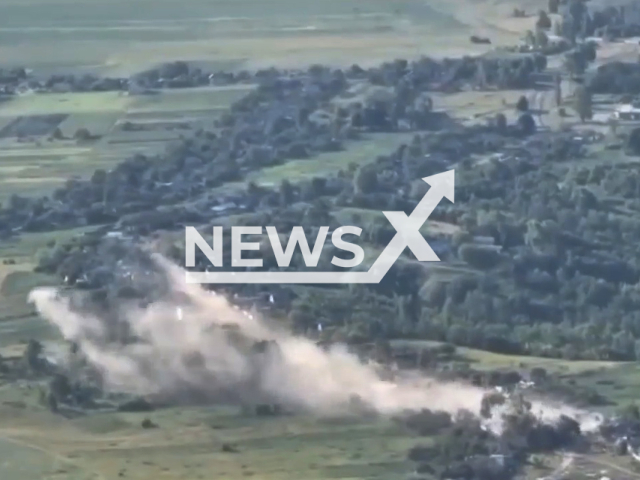 Soldiers of the 40th separate artillery brigade destroyed Russian military positions in Ukraine. Note: Picture is a screenshot from a video (@40OAbrigade/Newsflash)