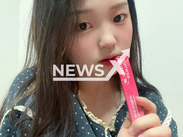 The Korean actress Kim Yoon Hee, 20, who acts as a primary school student in web drama in South Korea. Note: Private picture. (@unis_xx/Newsflash)