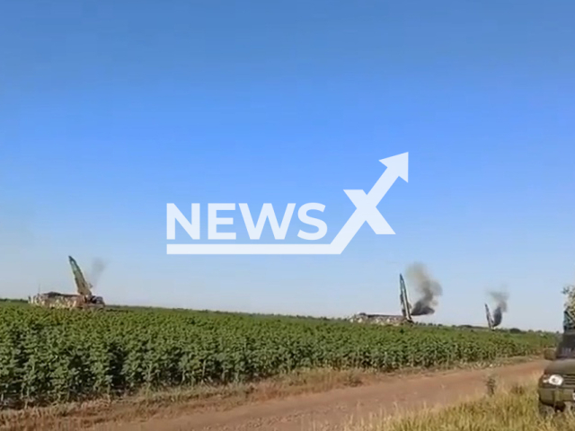 Combat launches of "Tochka-U" by the Armed Forces of Ukraine at the Russian military positions in Ukraine. Note: Picture is a screenshot from a video (@AFUStratCom/Newsflash)