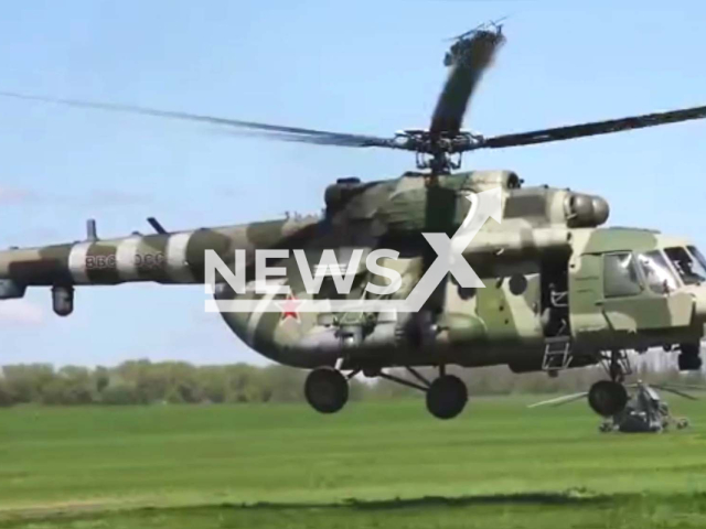 Footage of the work of the crews of Mi-8 helicopters with modern electronic warfare systems installed on board. of the Russian Army, in June, 2022. Note: Photo is a screenshot from the video (Ministry of Defense of Russia/Newsflash)