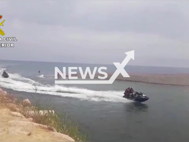 A criminal organization dedicated to hashish trafficking uses recreational boats and jet skis to transport hashish from Ceuta to Cadiz, Spain. Note: Photo is a screenshot from the video (Guardia Civil/Newsflash)