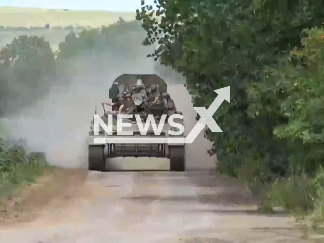 Combat training of artillerymen of the People's Militia on self-propelled 'Tyulpan' heavy mortars. Note: Picture is a screenshot from a video (Press Service of the UNM DPR/Newsflash)