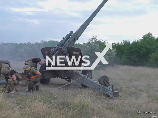 Artilleryman of the 59th Brigade destroyed the mortar section of their enemy with ammunition. Note: Picture is a screenshot from a video (@59ompbr.com.ua/Newsflash)