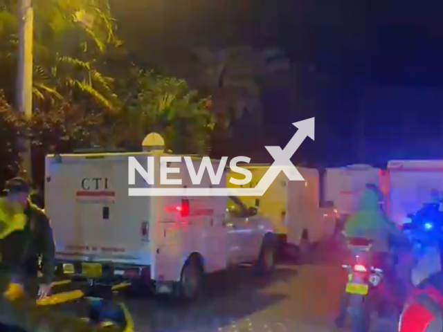 The transport of the bodies of the 51 inmates who died during a fire in the Tulua prison, in Colombia, on28th June.  Note: Photo is a screenshot from a video. (Newsflash)