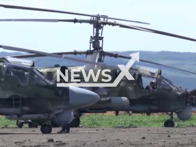 Combat work of crews of reconnaissance and attack helicopters Ka-52 "Alligator" of the army aviation of the Russian Aerospace Forces. Note: Photo is a screenshot from the video (Ministry of Defense of Russia/Newsflash)