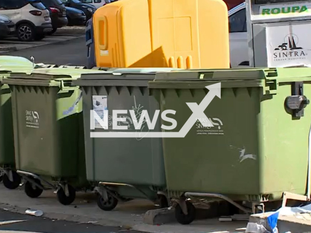 The garbage  where the baby's body was found in Belas, Sintra, Portugal, on 26th June.
Note: Photo is a screenshot from a video. (Newsflash)