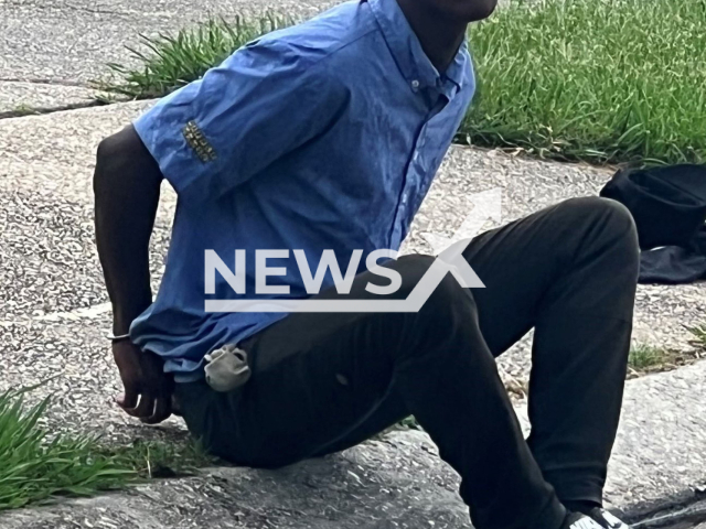 Jonathon Perkins, 21, pictured after his arrest  stole a car with a baby inside and then deserted the child on the side of a New Orleans road, on 29th June.   Note: Police photo. (St. Bernard Parish Sheriff's Office/Newsflash)