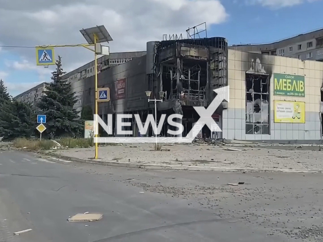 Chechen soldiers show taken city of Lysychansk in Ukraine. Note: Picture is a screenshot from a video (@ramzan/Newsflash)