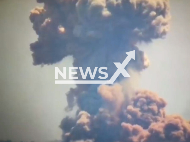 Plumes of smoke rose into the sky after reportedly a Russian ammunition warehouse exploded in Western Ukraine.
Note: This picture is a screenshot from the video.
(@AFUStratCom/Newsflash)