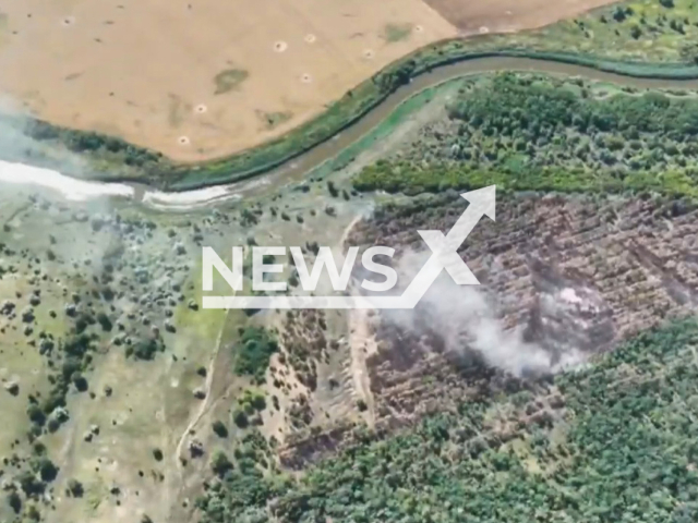 Ukrainian marines shared that they have destroyed Russian infantry in the Kherson region in Ukraine. Note: Picture is a screenshot from a video (@36obmp/Newsflash)