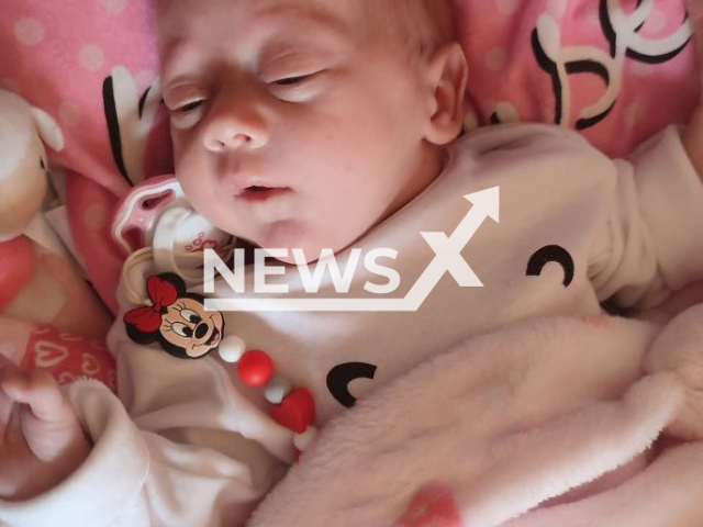 The three-month old baby that was tortured by his parents Michalina Panus and Michcio Jawoszek in Szczytno, Poland.
Note: Private photo(@michalina.panus/Newsflash).