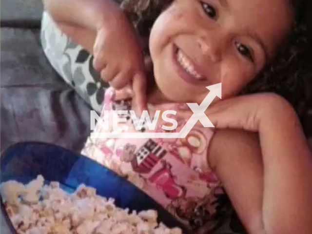 Livia Maria Xavier da Silva (4) who died suffering electric shock on 5th of July 2022 in Sao Jose da Mata in Campina Grande, Brazil, after internet provider antenna fell on a high voltage wire and fell on her body. Note: Private photo(Newsflash).