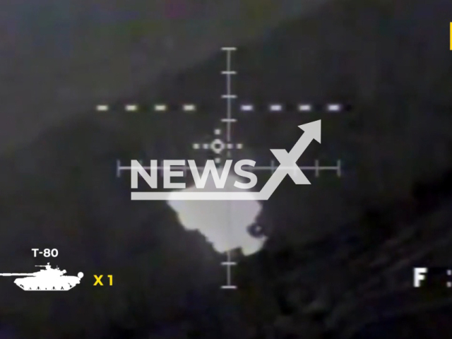 SBU strike drones destroyed three tanks and BMP-2 of the occupiers at once in Ukraine. Note: Picture is a screenshot from a video (@SecurSerUkraine/Newsflash)