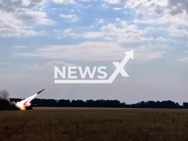 Soldiers of the anti-aircraft missile regiment of the Armed Forces of Ukraine shared that they shot down a Russian drone in Ukraine. Note: This picture is a screenshot from the video (@PvkCenter/Newsflash).