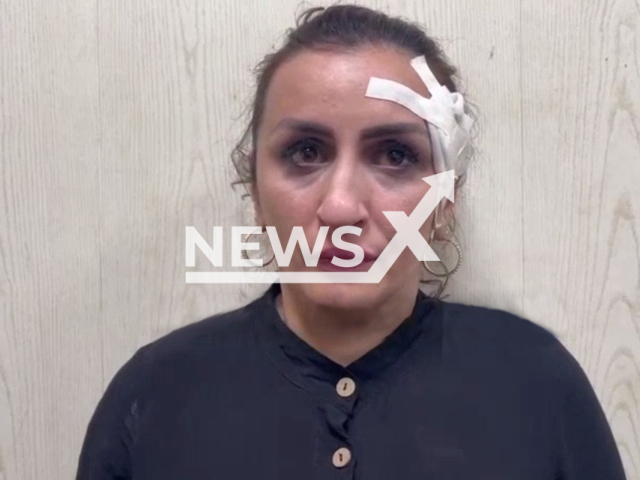 A detained woman who sold her newborn child for 200,000 rubles to get money for plastic surgery in Kaspiysk, Russia. Note: Picture is a screenshot from a video (@mvd_dagestan/Newsflash)