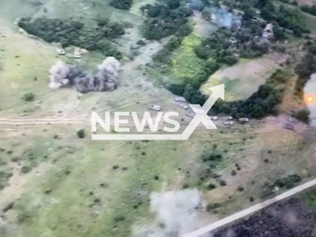 Artillerymen from the 24th separate mechanized brigade shared that they have destroyed a column of Russian tanks and BMPs In the Luhansk region in Ukraine. Note: Picture is a screenshot from a video (@24th.brigade/Newsflash)