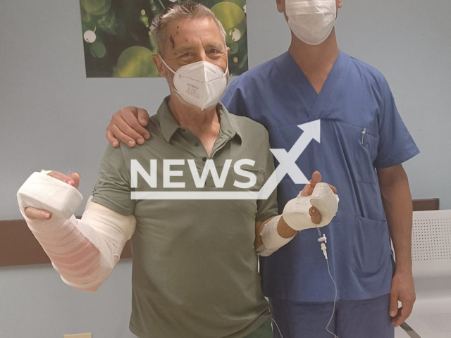 The injured 67-year old German climber (left) from the Munich area, who was rescued from the glacier disaster in the Dolomites in Italy.
Note: Photo is a screenshot from Facebook(@Ulss1Dolomiti/Newsflash).