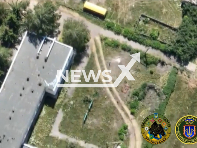 Ukrainian soldiers destroyed two Russian artillery systems "Nona-K" and Russian military equipment in Ukraine. Note: Picture is a screenshot from a video (@40OAbrigade/Newsflash)