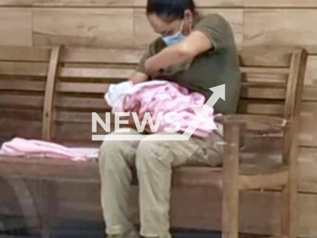 Cop breastfeeds the baby that was rescued before its sale in Santa Cruz, Bolivia, July 2022.
Notes: Picture is from police (Policia Boliviana/Newsflash)