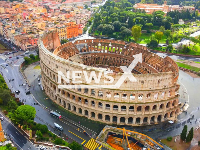 Illustrative image of the Colosseum in Rome, Italy on which the arrested Canadian tourist craved her name. Note: Image is a screenshot from video. (Newsflash)