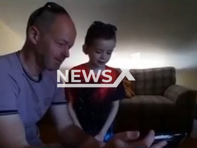 Dubai Police shared a video to show their luxury cars as a surprise to an Irish boy who goes under cancer treatment. Note: Picture is a screenshot from a video (@dubaipolicehq/Newsflash)