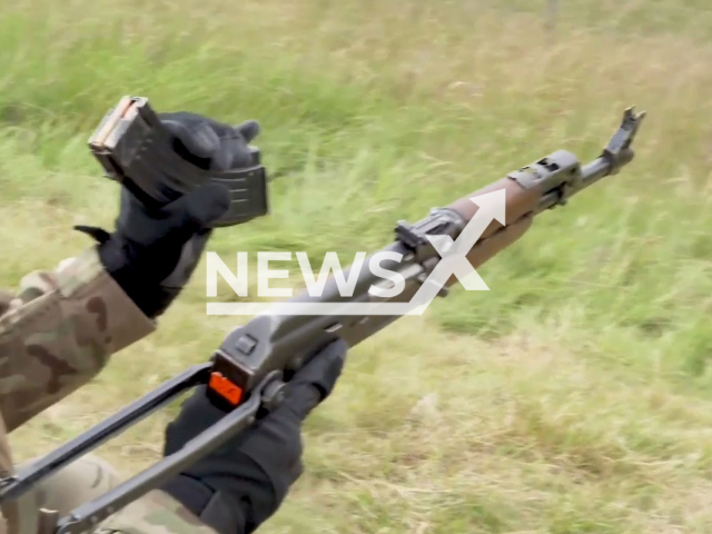 Combat training of the Ukrainian Army recruits who have arrived to be given the skills needed to be effective and lethal on the frontline and defend their homeland in July, 2022 in United Kingdom. Note: Picture is a screenshot from a video (@theministryofdefence/Newsflash)