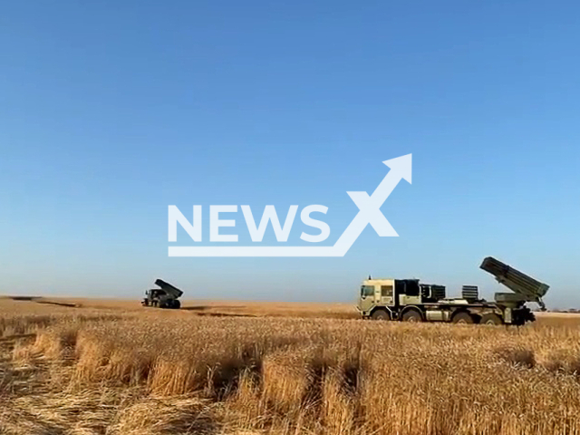 Combat work of the Czech multiple launch rocket systems RM-70 Vampire in Ukraine. Note: Picture is a screenshot from a video (@AndriyYermak/Newsflash)