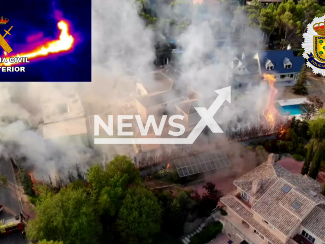 The house where the Ukrainian refugee family was living and got into a fire in Boadilla del Monte, Spain, July 2022.
Notes: Picture is from authorities (Newsflash)