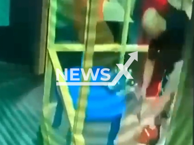 A 34- year-old man abused a three-year-old girl by kissing her several times in the playground of a shopping centre in Sochi, Russia on 16th July 2022. Note: Picture is a screenshot from a video (Newsflash)