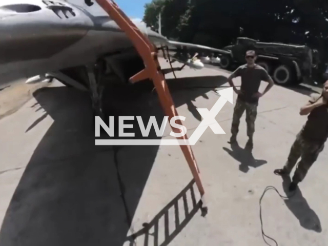 Combat work of Ukrainian military pilots on attack aircraft and fighter aircraft in Ukraine. Note:Photo is a screenshot from the video (@PvkZahid/Newsflash)