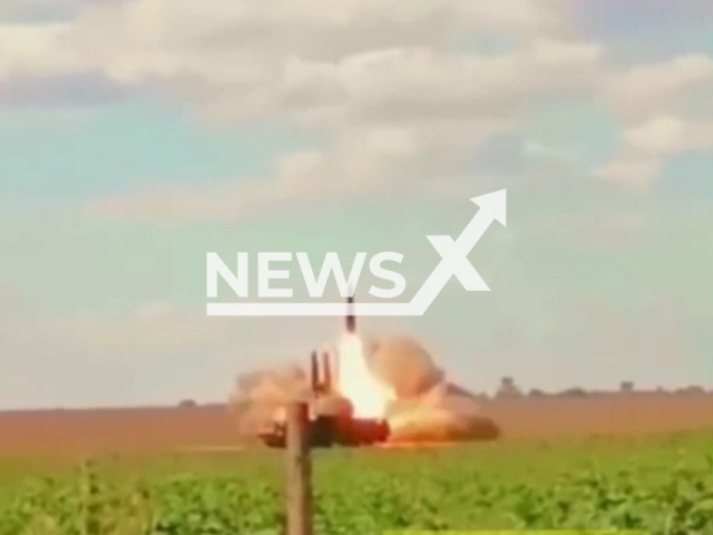 Ukrainian Buk-M1 air defense system shoots down Russian Orlan-10 UAV in Ukraine. Note: Photo is a screenshot from the video (	@PvkCenter/Newsflash)