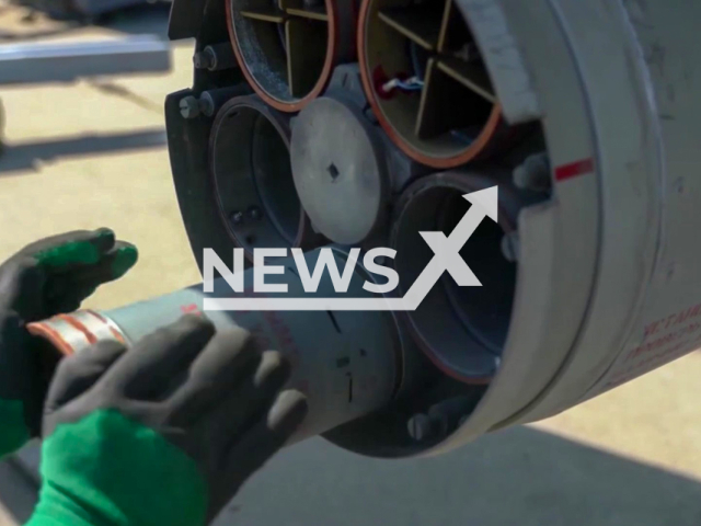 Russian attack aviation crews the loading of ammunition into warheads before the strikes on military facilities and equipment of the Ukrainian Armed Forces in Ukraine in undated footage. Note: Photo is a screenshot from the video (Ministry of Defense of Russia/Newsflash)