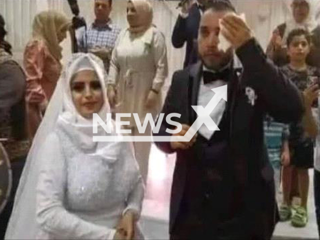 Lamia Al-Labawi poses for a photo with her then-fiance before he leaves her on their undated wedding day in Tunisia. The groom, name not disclosed, reportedly left Tunisian bride Lamia Al-Labawi at the altar after his mother saw her for the first time. Note: Picture is private (Newsflash)