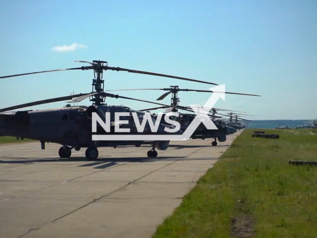 Russian Ka-52 attack helicopters before the start of the combat mission in Ukraine in undated footage. Ministry of Defence of the Russian Federation claims that as the result of the attacks a command post, tanks, and other AFU armored vehicles were destroyed.
Note: Picture is a screenshot from a video (Ministry of Defense of Russia/Newsflash)