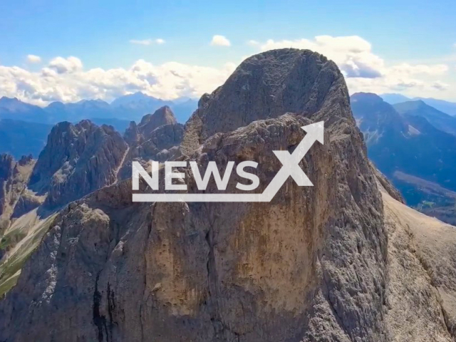 Picture shows Santner via ferrata, Catinaccio in South Tyrol in Italy, in undated footage.
	British tourist (56) died after falling from the spot.
Note: Photo is a screenshot from a video(Newsflash).